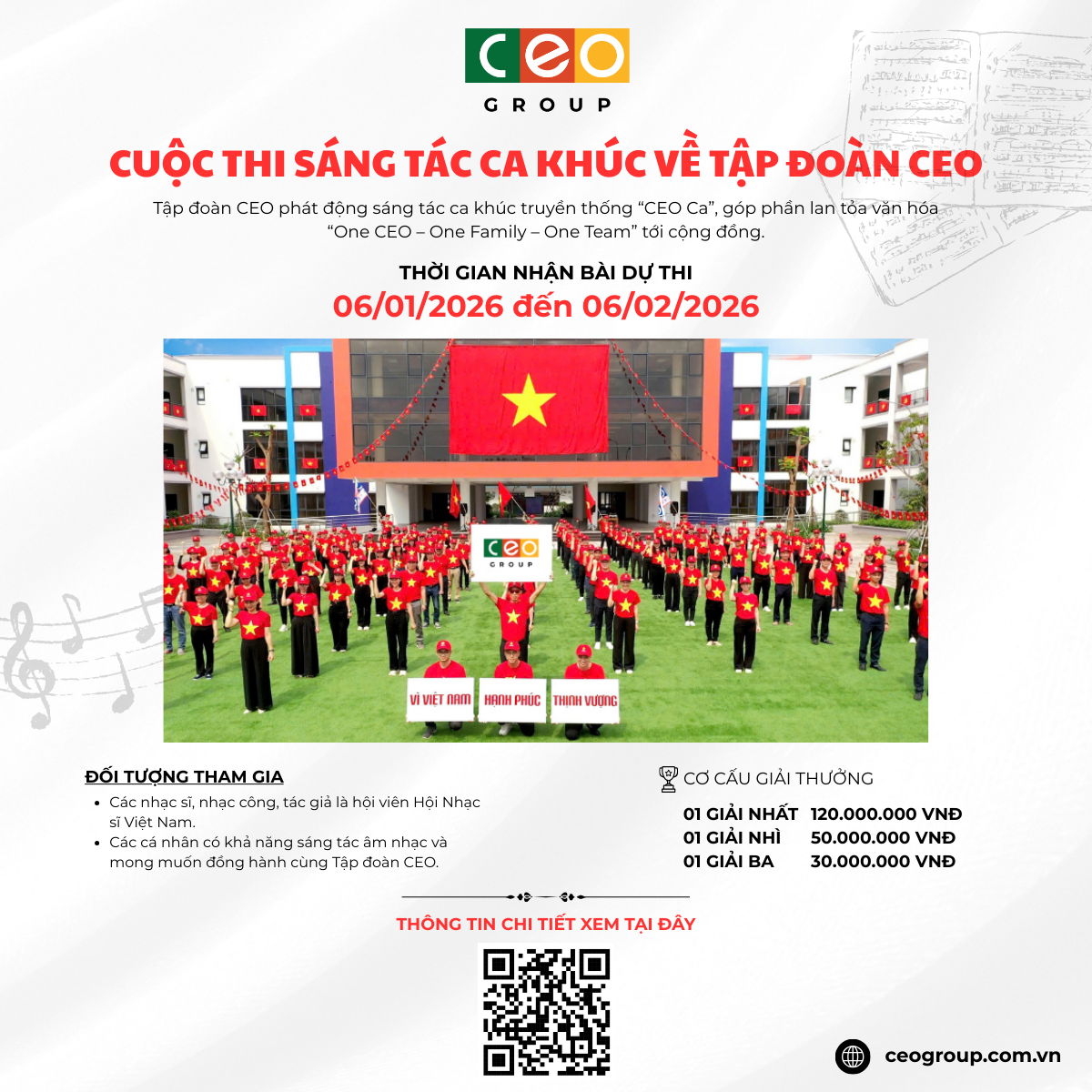 Tập đoàn CEO phát động sáng tác ca khúc “CEO ca”, lan toả văn hóa One CEO – One Family – One Team