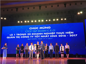 Tập đoàn CEO được HNX vinh danh TOP 30 các doanh nghiệp quản trị công ty tốt nhất