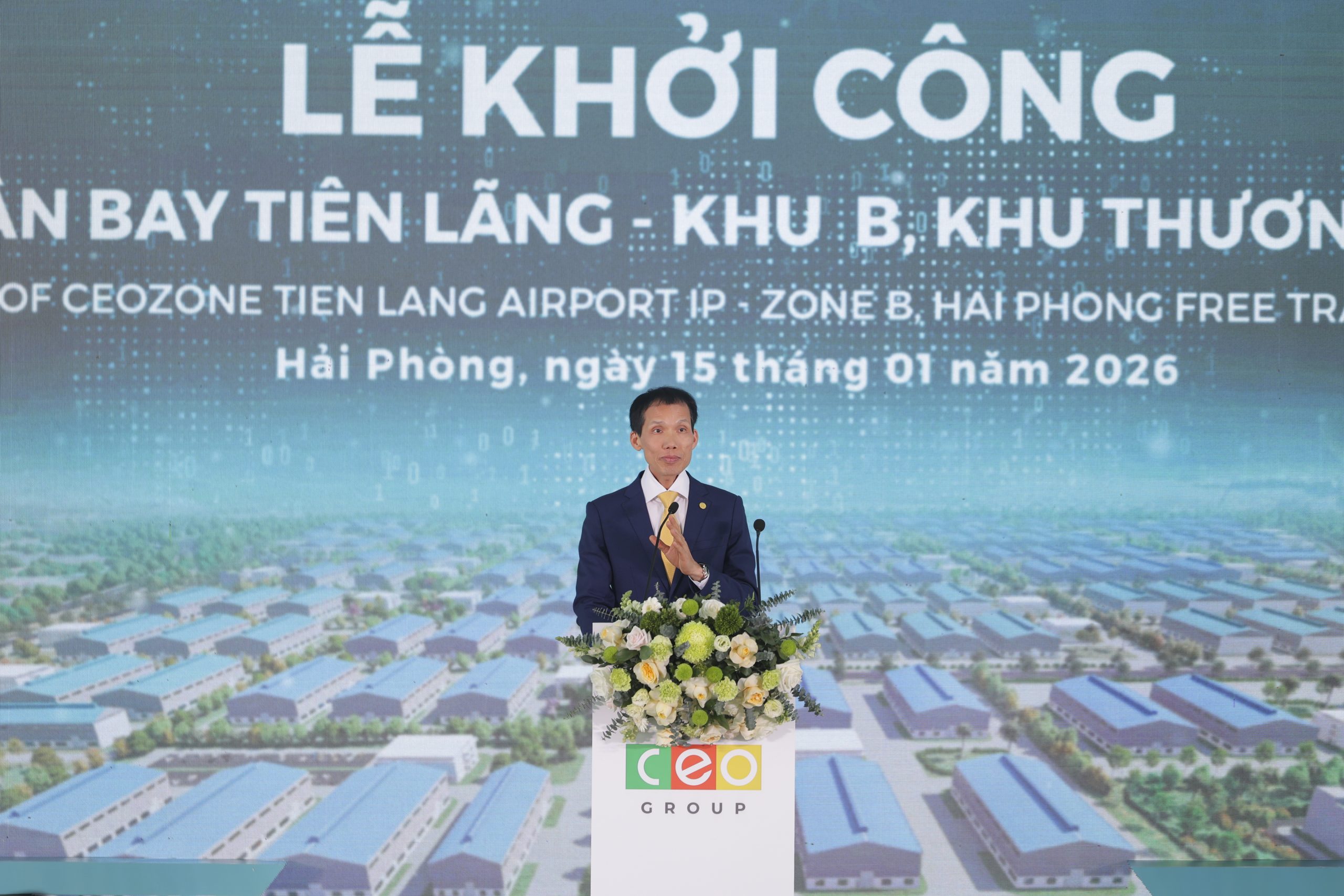 CHỦ TỊCH ĐOÀN VĂN BÌNH PHÁT BIỂU TẠI LỄ KHỞI CÔNG KCN SÂN BAY TIÊN LÃNG – KHU B (CEOZONE HẢI PHÒNG)