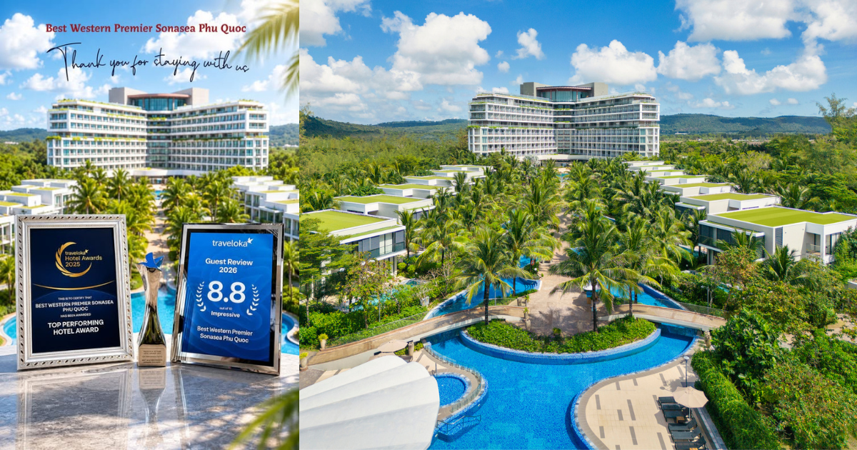 Best Western Premier Sonasea Phu Quoc liên tiếp nhận hai giải thưởng danh giá từ Traveloka